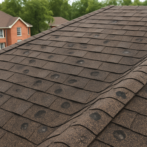 hail damage on a residential roof